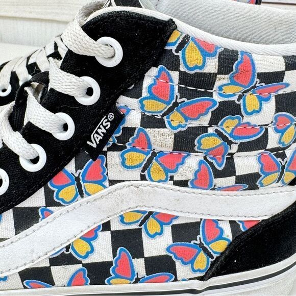 Vans Filmore Hightop Butterfly Checkerboard Sneakers Womens Size 7.5 - Picture 7 of 10